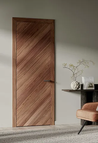 Дверь Legno Frisse с натуральным шпоном в интерьере